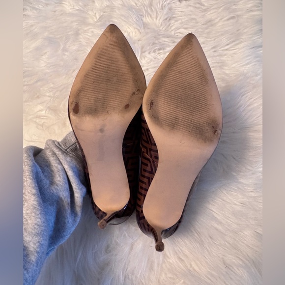 Steve Madden Black and Brown Geometric Women's Heels - Picture 3 of 4